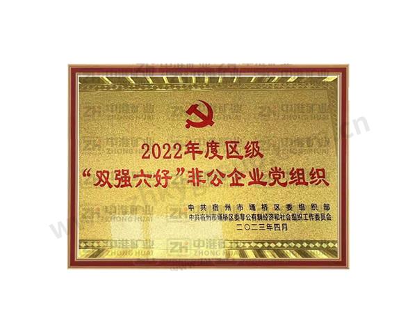 2022年度區級“雙強六好”非公企業黨組織
